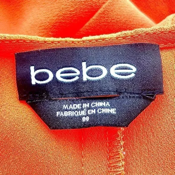 Bebe Orange Tiered Bell Sleeve Blouse - Picture 6 of 8